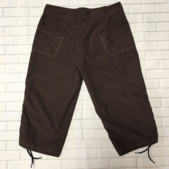 Royal Robbins Brown Radeau Clam Digger Capris SZ 8 - Picture 3 of 11